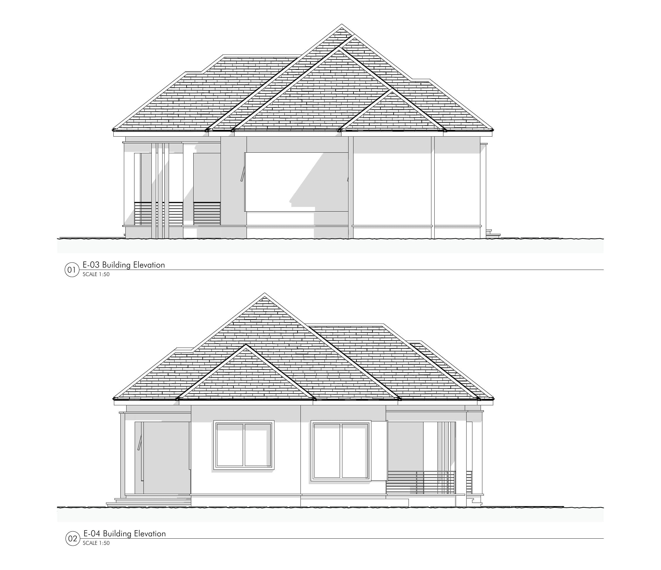 Elevation 03 & 04 · rear and side