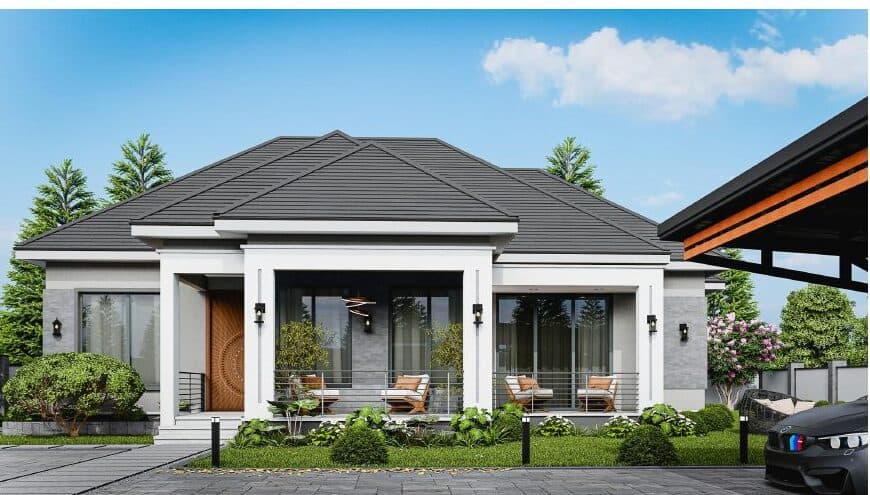 Front elevation · entry sequence